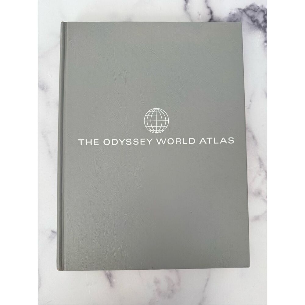The Odyssey World Atlas hardback book 60’s vintage full color maps Universal Edi